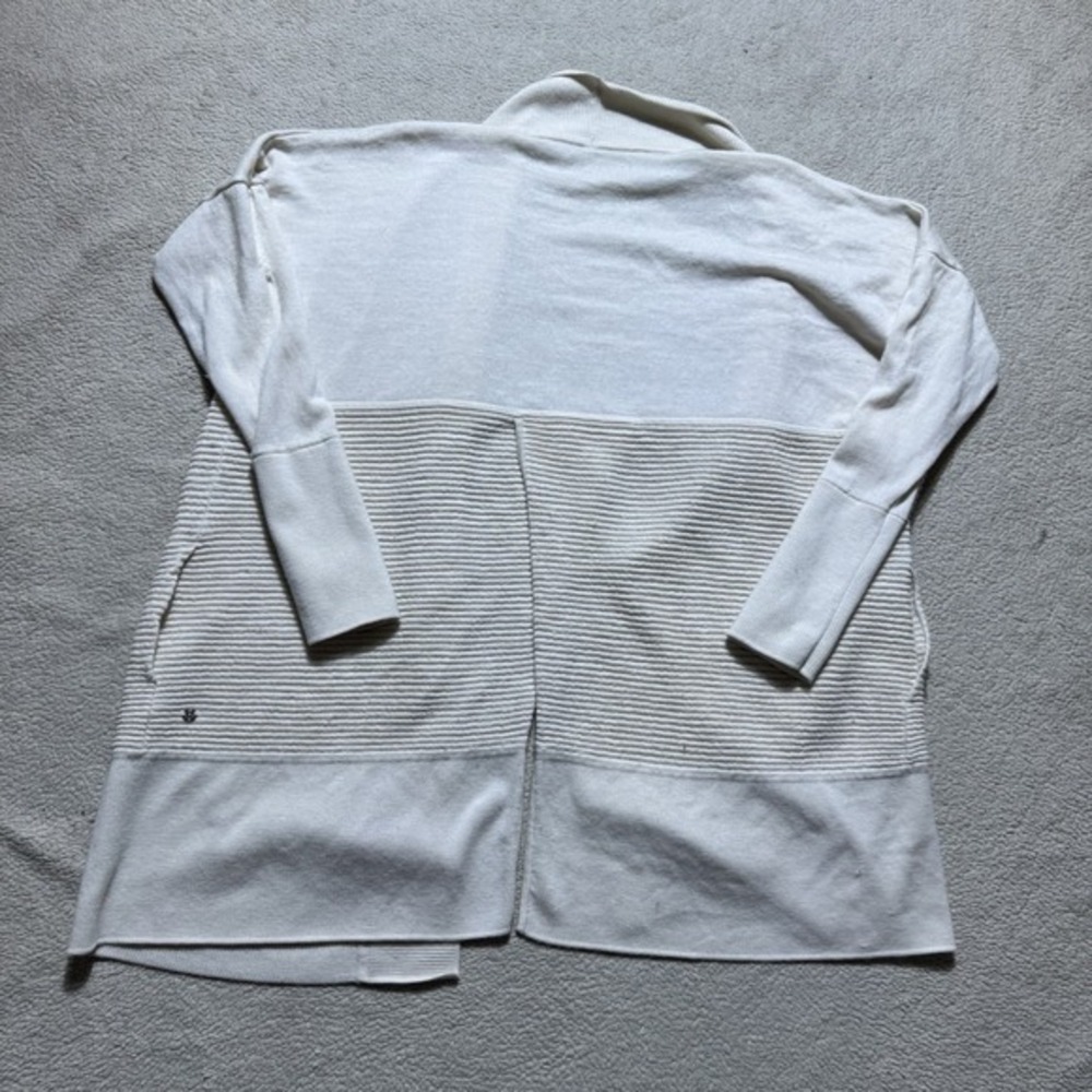 Lululemon Cardigan Womens Large Sit In Lotus Wrap II Merino Wool Split Back Rib - Picture 8 of 11